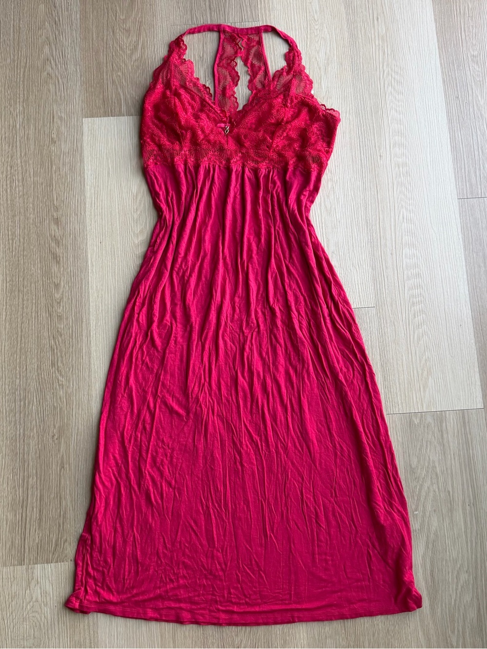Thalia Sodi Red Lace-Trim Chemise Slip L